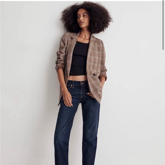Madewell Caldwell Double-Breasted Oversized Blazer Plaid - Size Medium - Picture 4 of 11